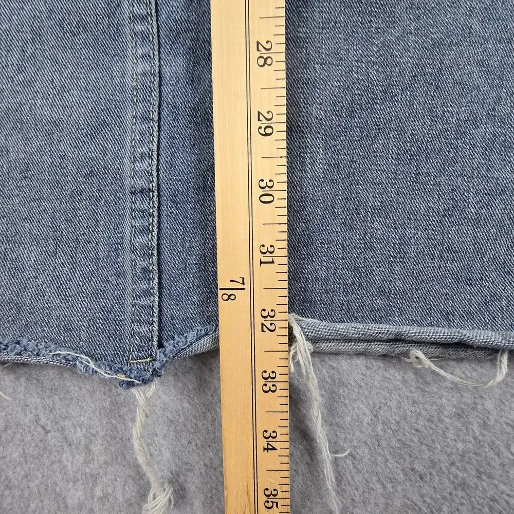 🌼Shein Skirt Womens Size 26 Denim Maxi Pencil Frayed Hem - Picture 7 of 9